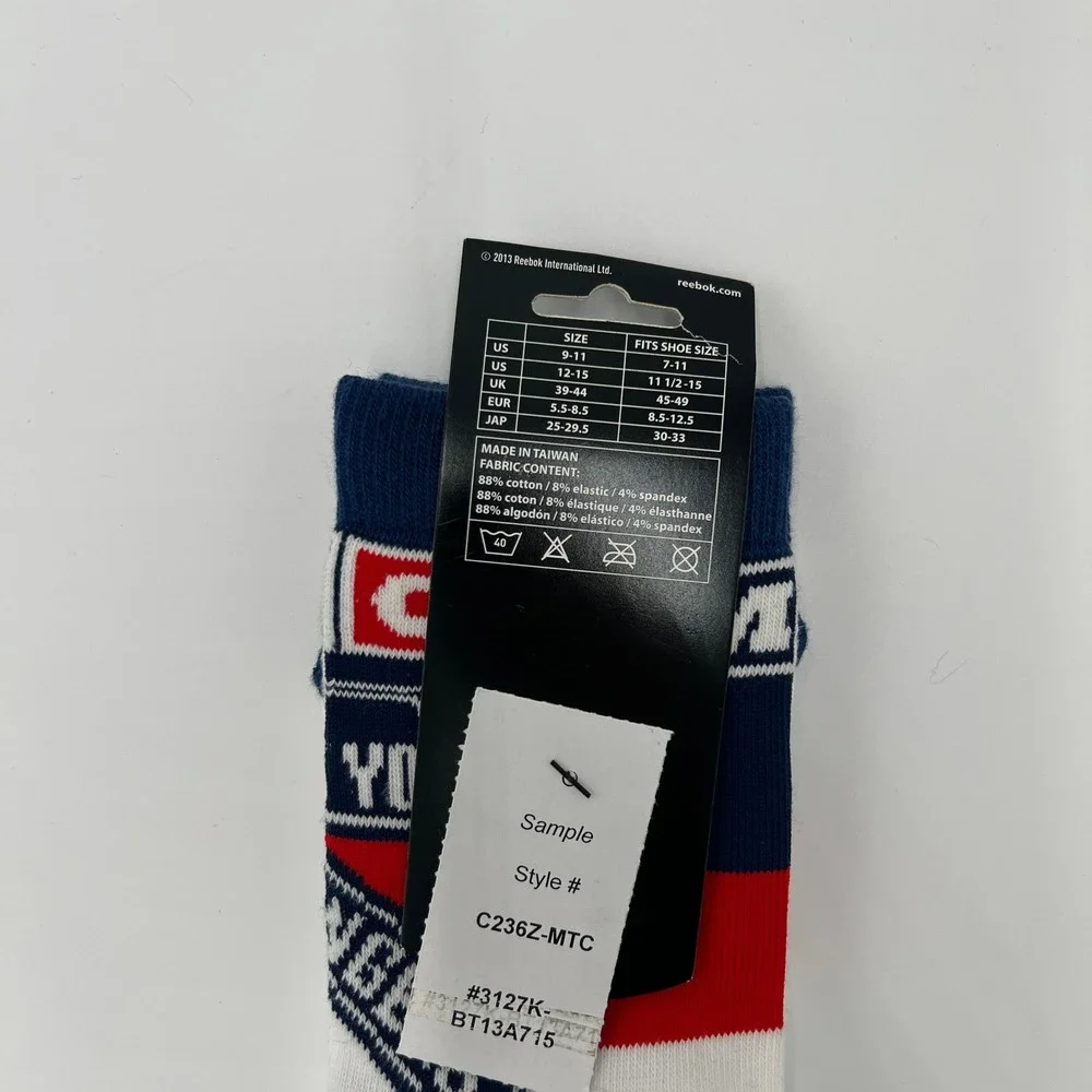 Reebok NHL New York Rangers Mens Socks Size L 9-11 Athletic Crew Style C236Z MTC